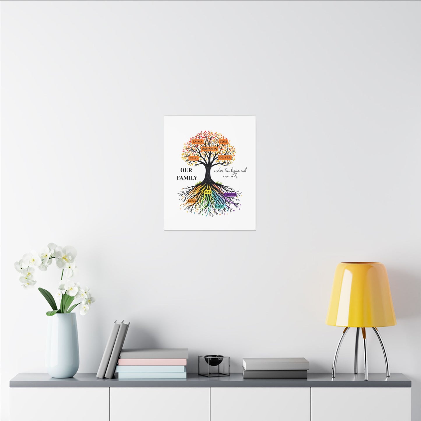 Family Tree Wall Art, Personalized Matte Canvas, Home Decor, Gift for Parents, Meaningful Art, Family Roots Decoration