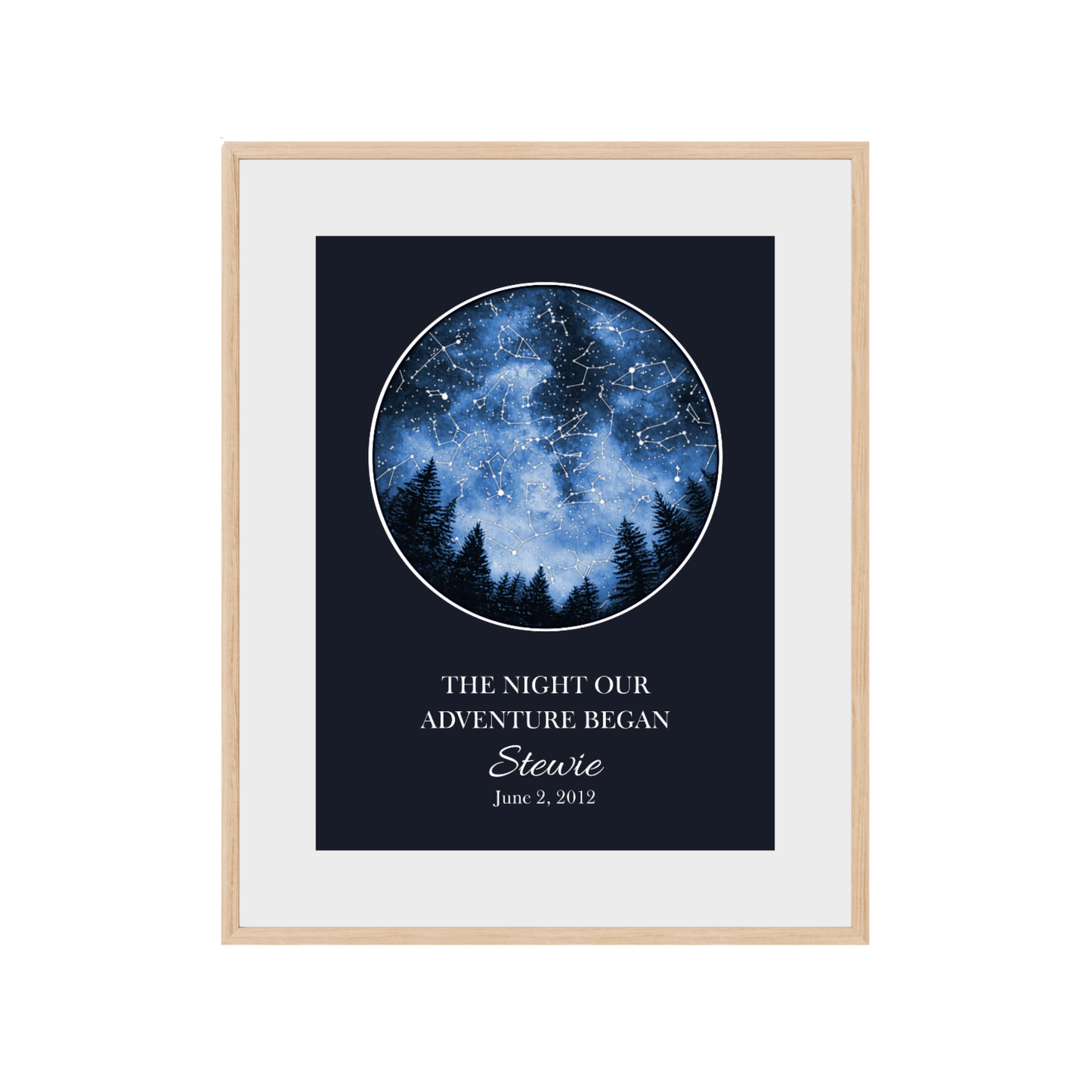 Custom Trees Star Map - The Night Our Adventure Began