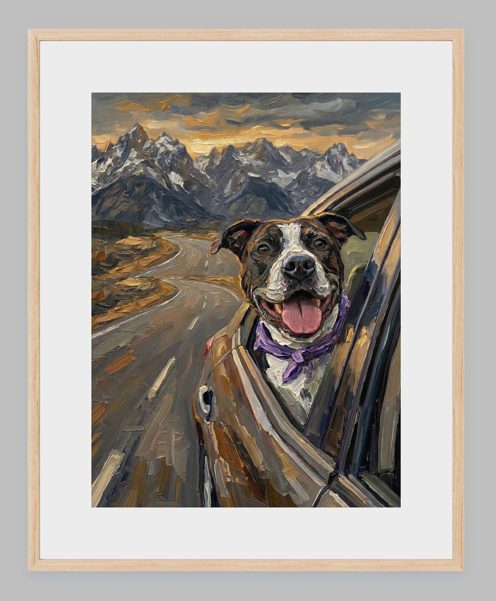 Wind in My Fur: The Ultimate Road Trip Custom Pet Portrait