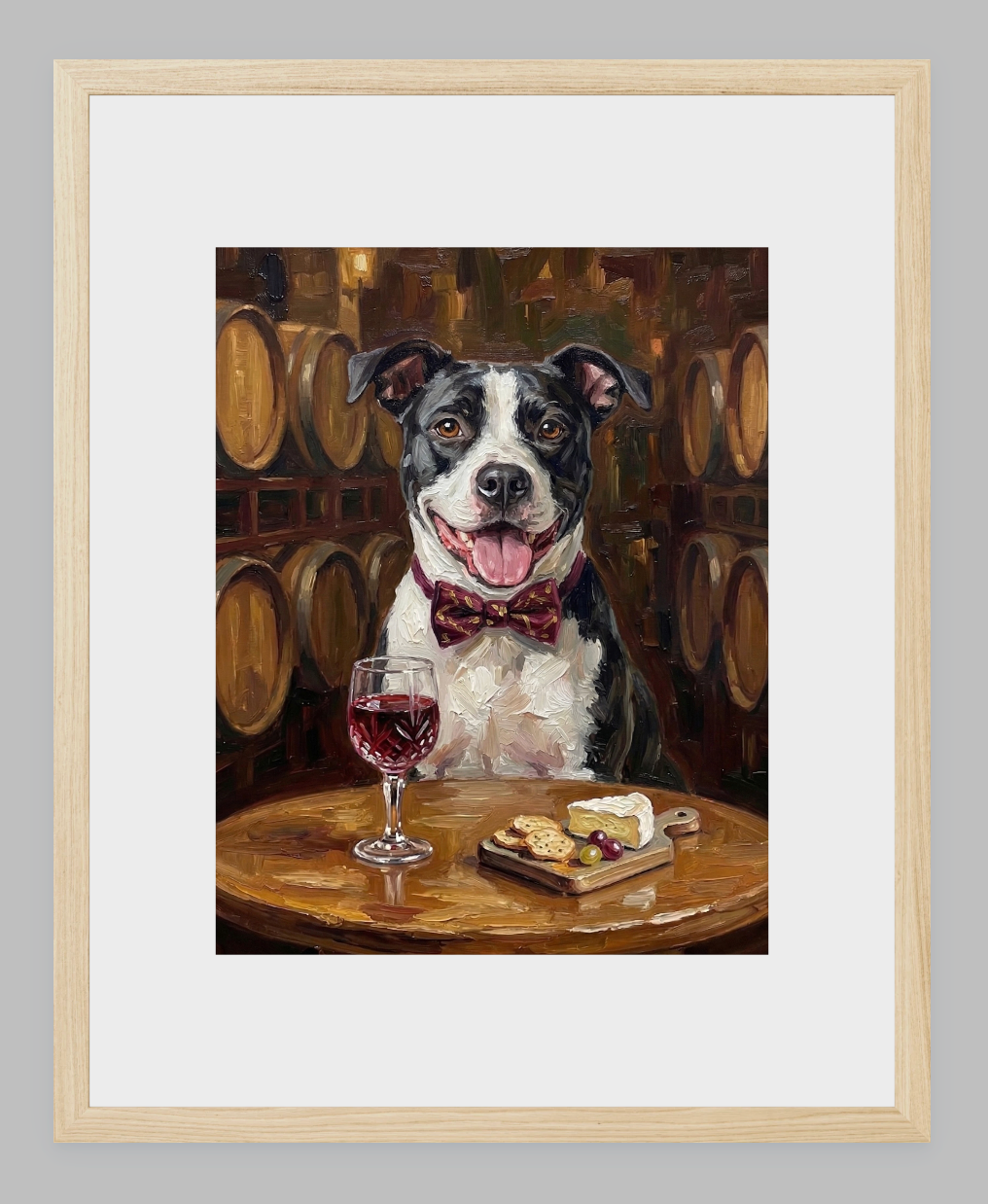 The Connoisseur Custom Pet Portrait | Wine Tasting Oil Painting