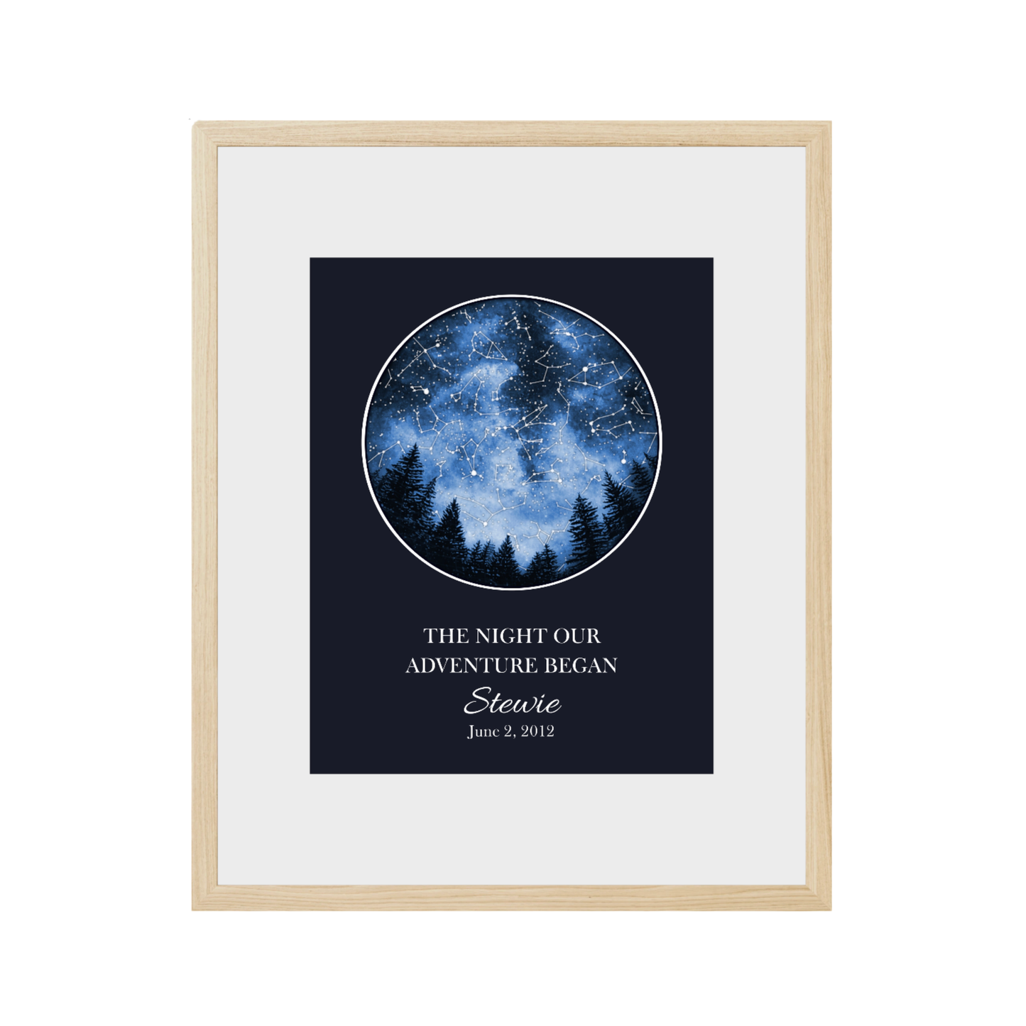Custom Trees Star Map - The Night Our Adventure Began