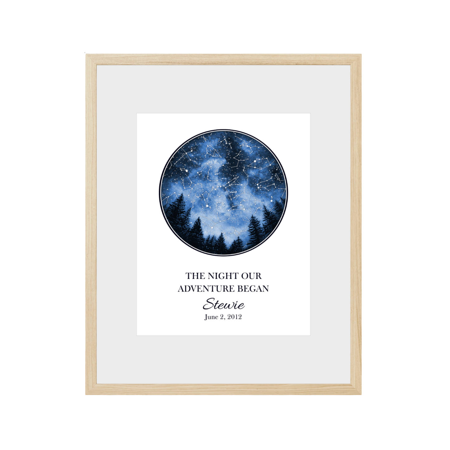 Custom Trees Star Map - The Night Our Adventure Began