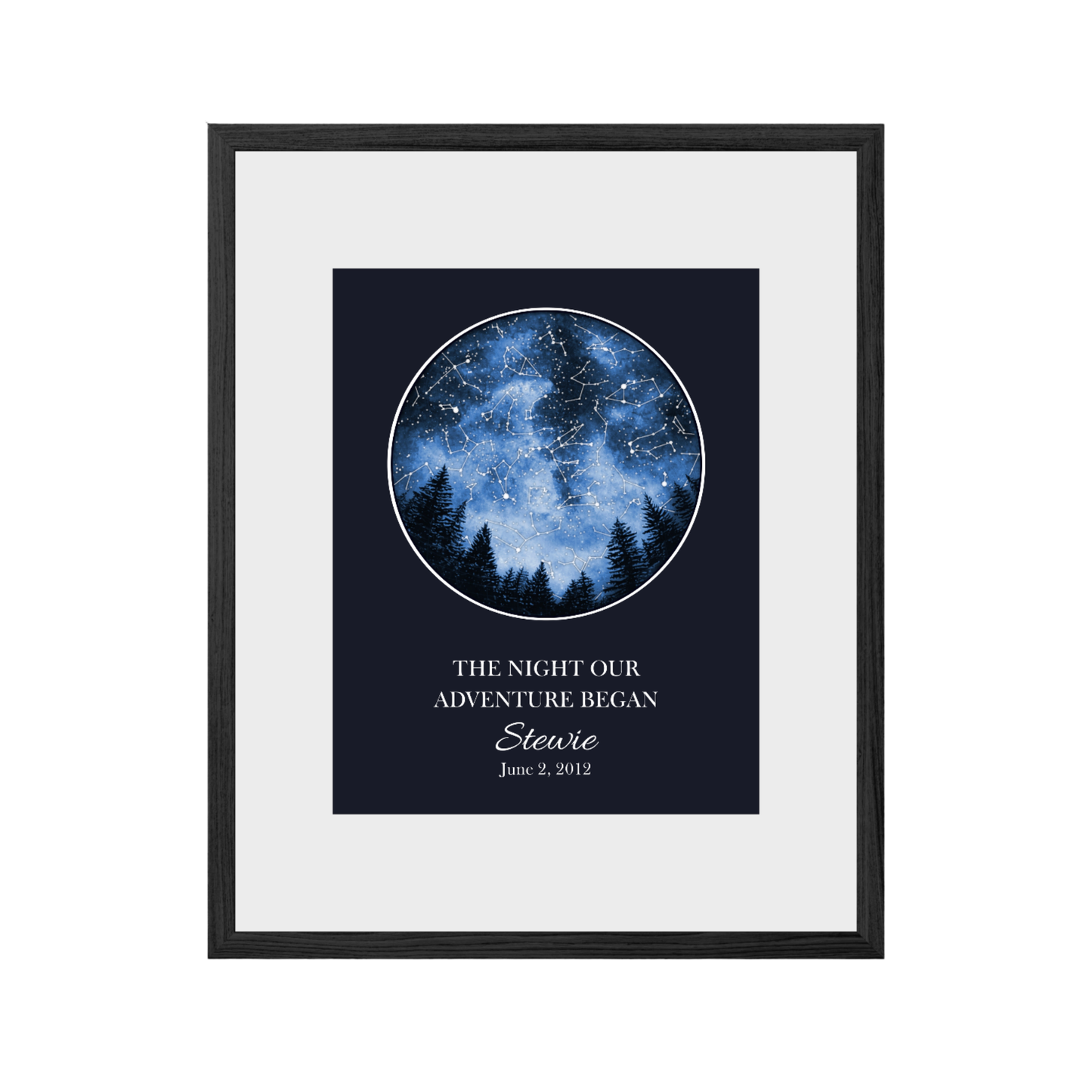 Custom Trees Star Map - The Night Our Adventure Began