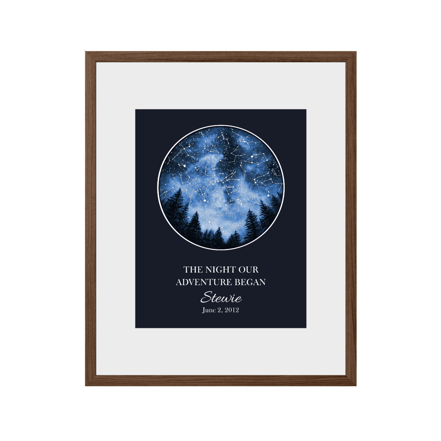 Custom Trees Star Map - The Night Our Adventure Began