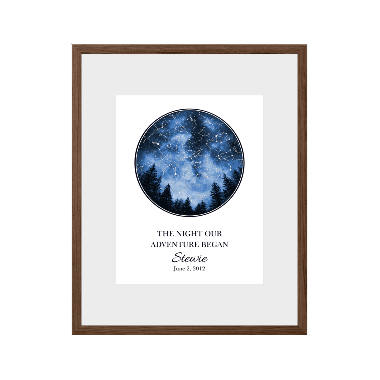 Custom Trees Star Map - The Night Our Adventure Began