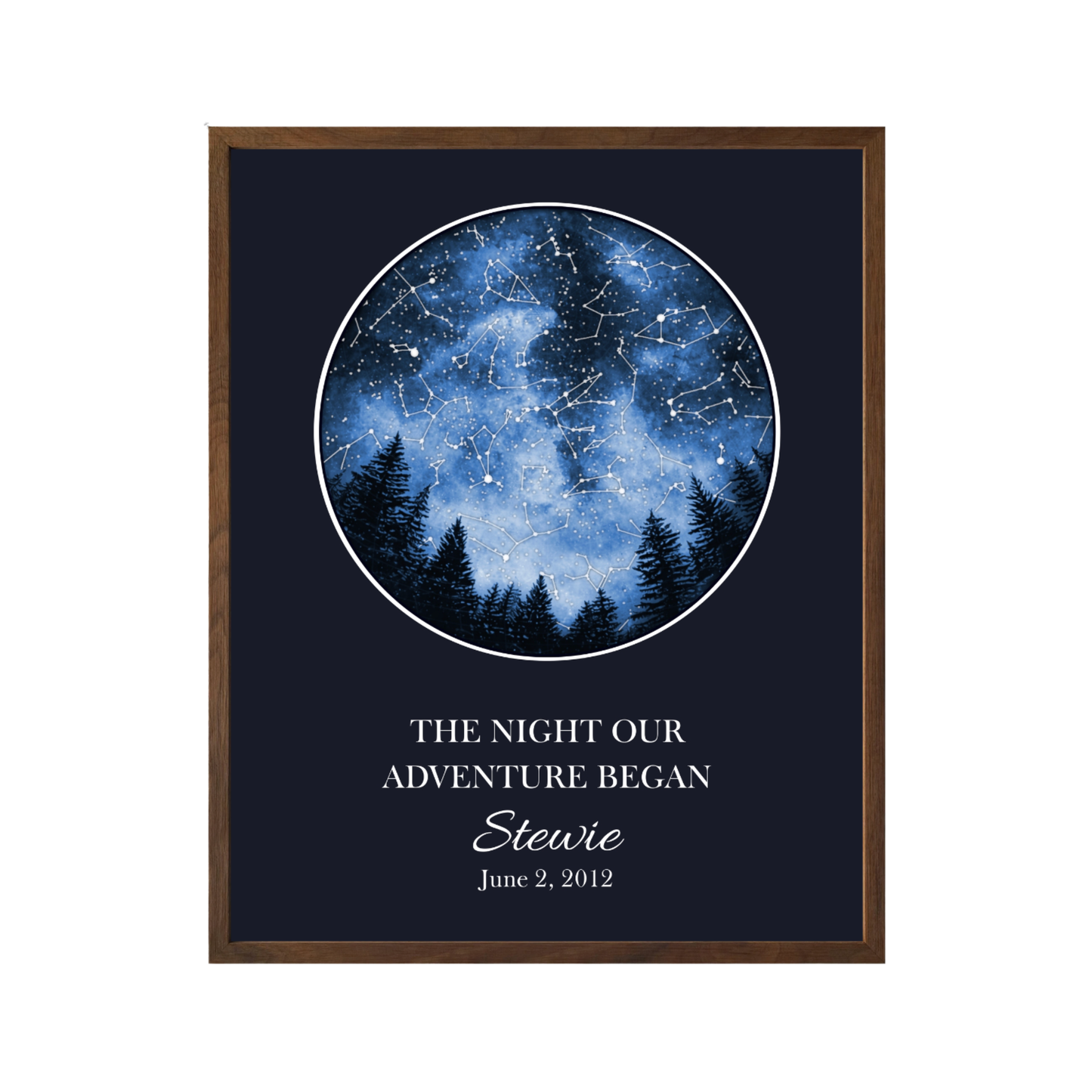 Custom Trees Star Map - The Night Our Adventure Began