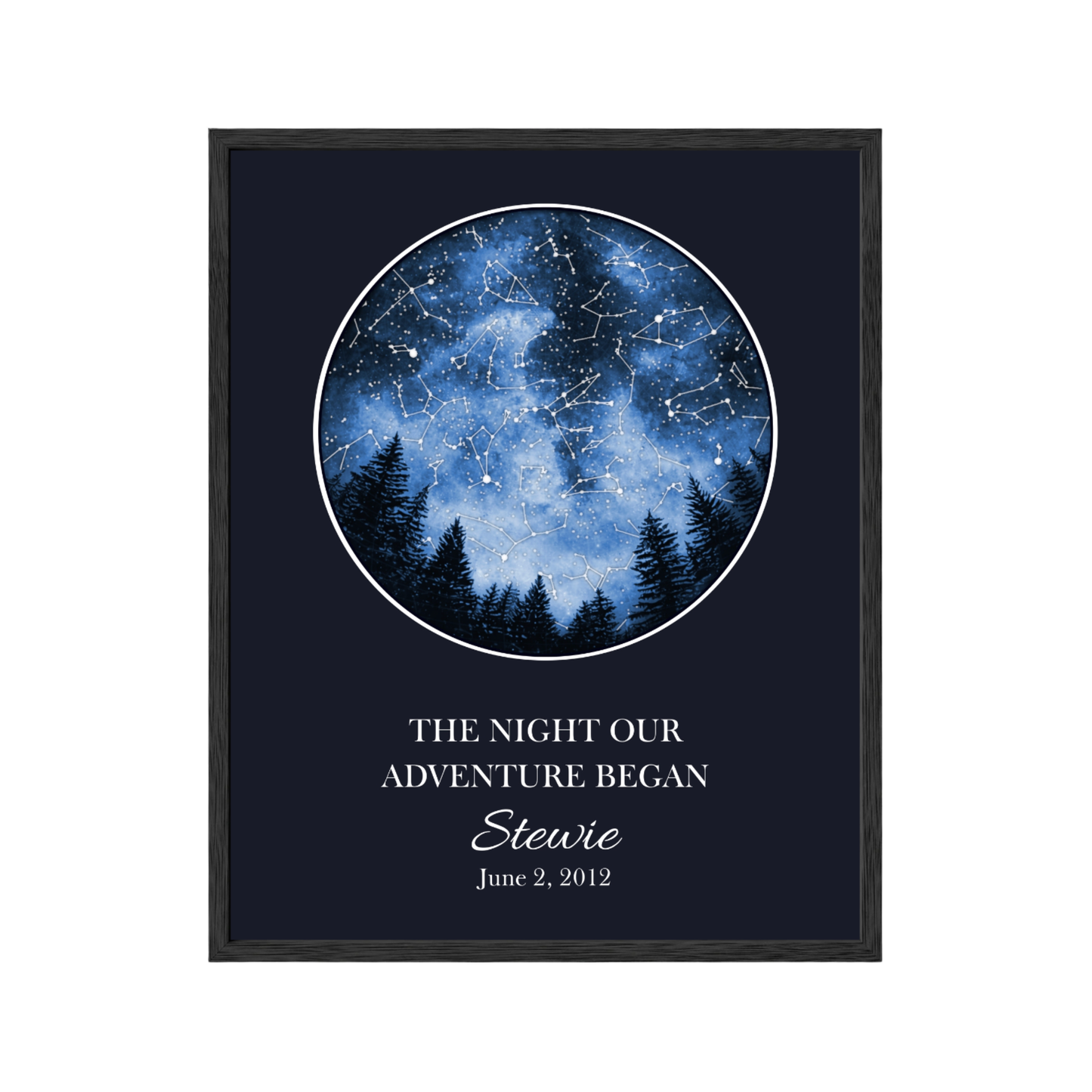 Custom Trees Star Map - The Night Our Adventure Began