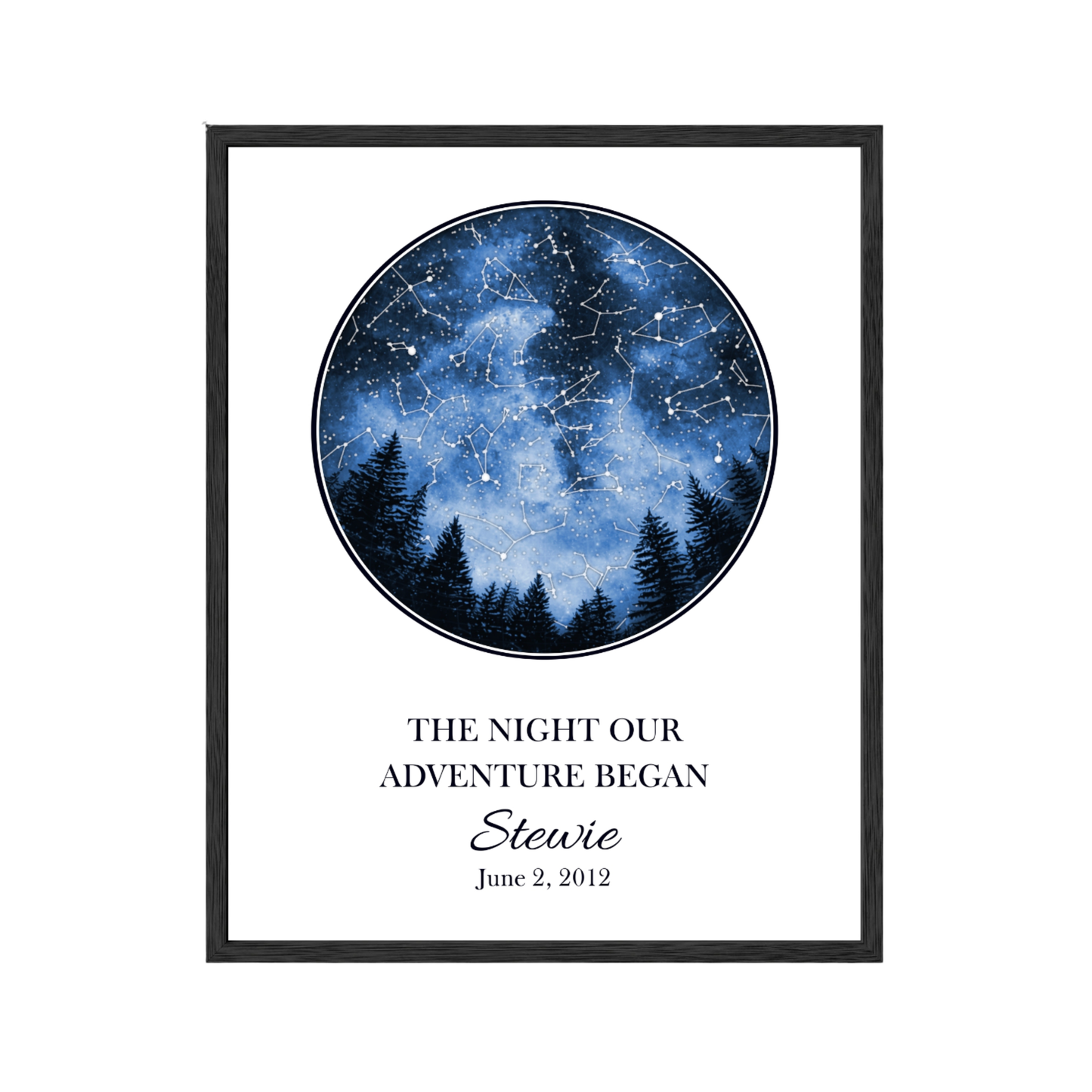 Custom Trees Star Map - The Night Our Adventure Began