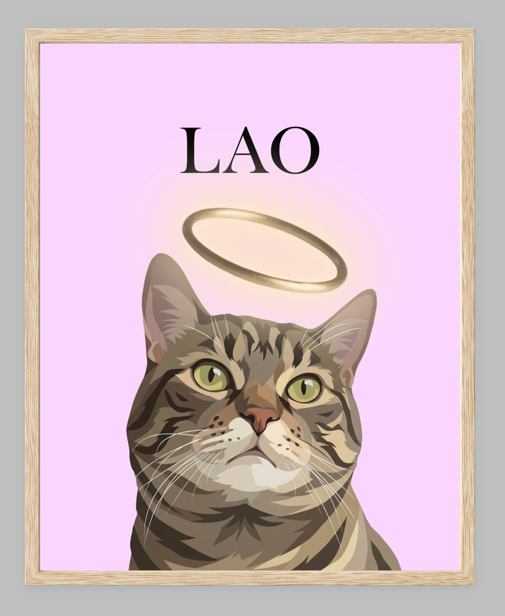Modern Digital Pet Portrait