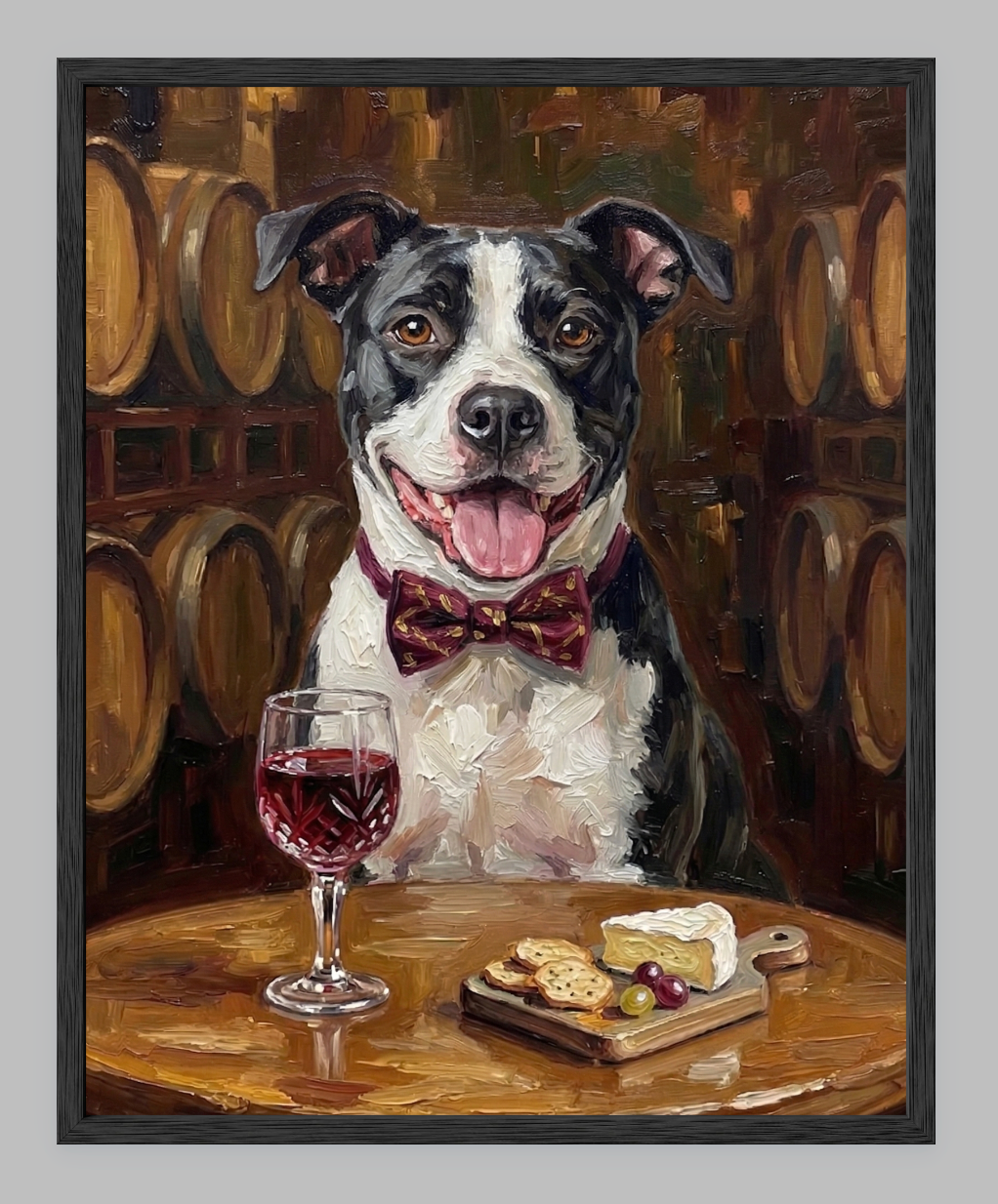 The Connoisseur Custom Pet Portrait | Wine Tasting Oil Painting