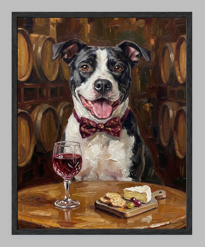 The Connoisseur Custom Pet Portrait | Wine Tasting Oil Painting