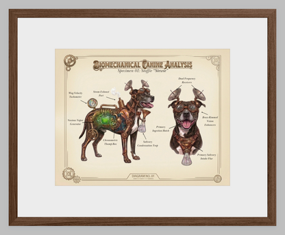 The Biomechanical Canine: Steampunk Anatomical Art