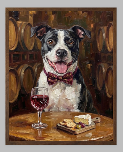 The Connoisseur Custom Pet Portrait | Wine Tasting Oil Painting