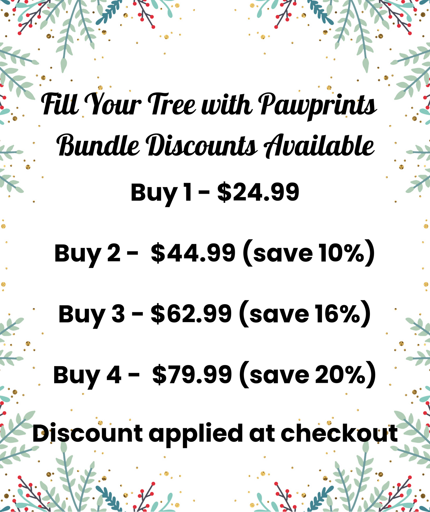 Personalized Pet Christmas Ornament – Festive Paw Print Holiday Keepsake