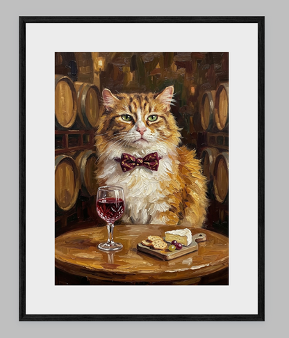 The Connoisseur Custom Pet Portrait | Wine Tasting Oil Painting
