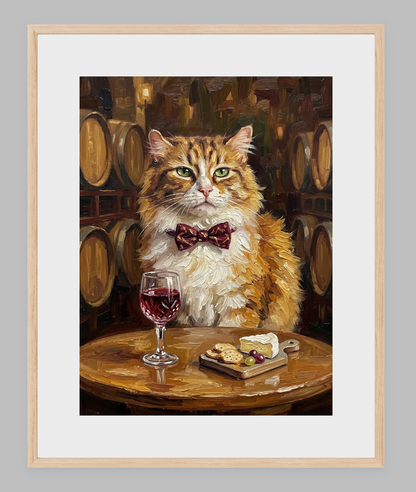 The Connoisseur Custom Pet Portrait | Wine Tasting Oil Painting