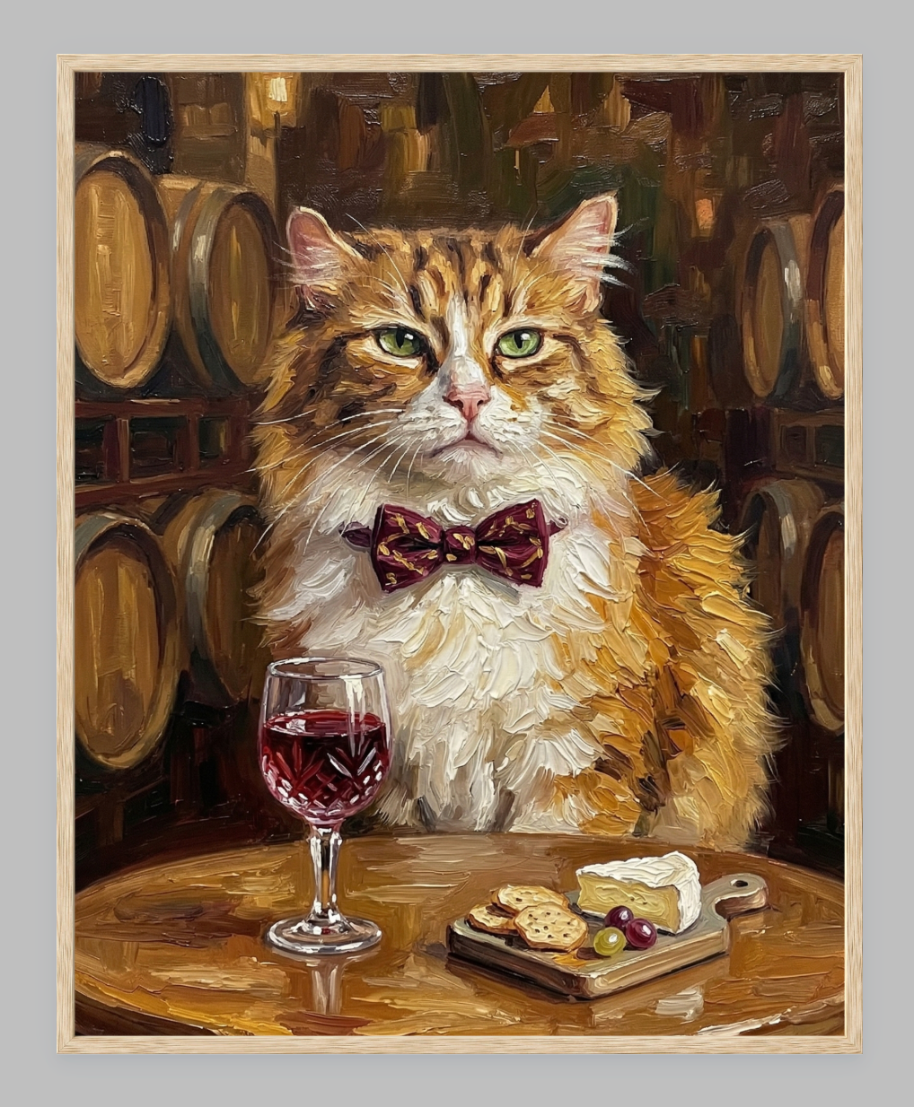 The Connoisseur Custom Pet Portrait | Wine Tasting Oil Painting