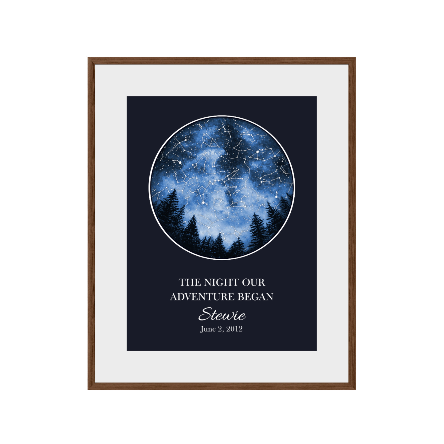 Custom Trees Star Map - The Night Our Adventure Began