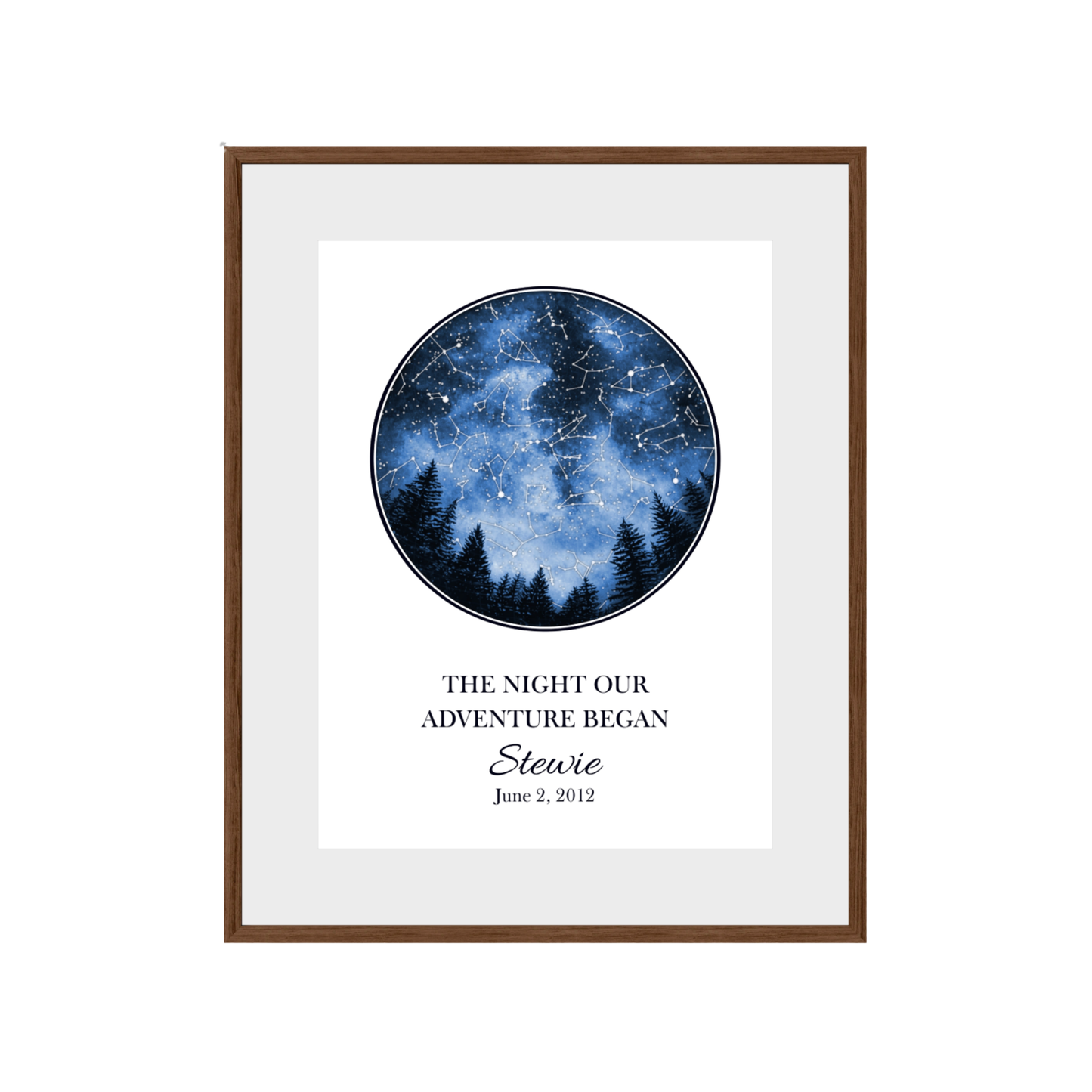 Custom Trees Star Map - The Night Our Adventure Began