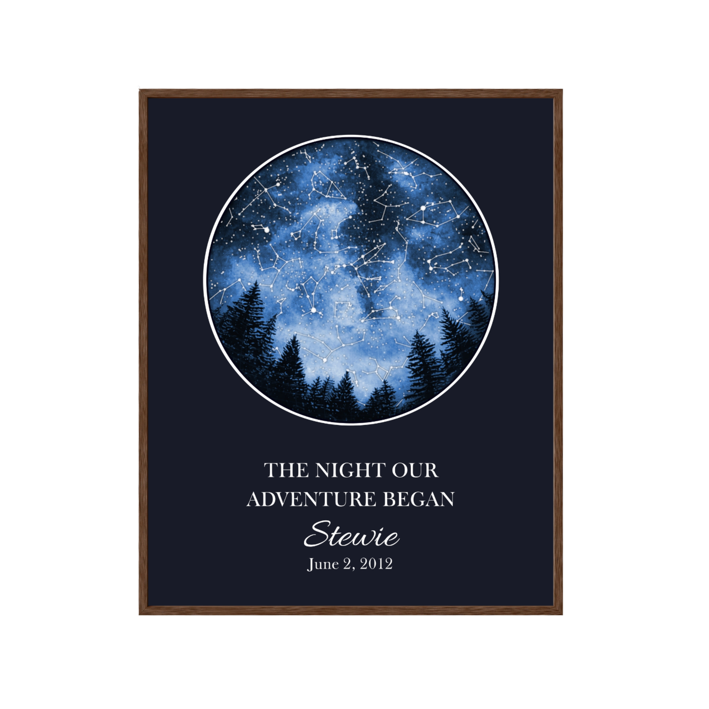 Custom Trees Star Map - The Night Our Adventure Began
