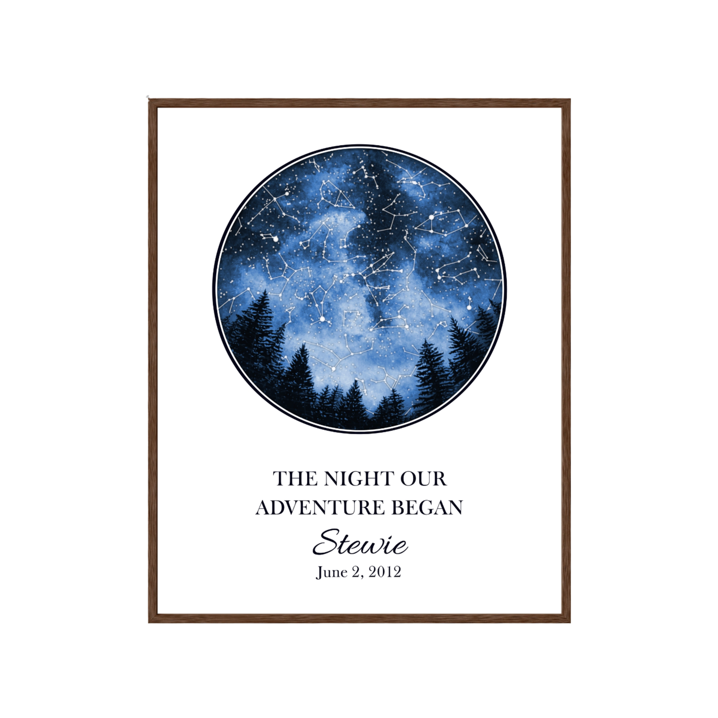 Custom Trees Star Map - The Night Our Adventure Began