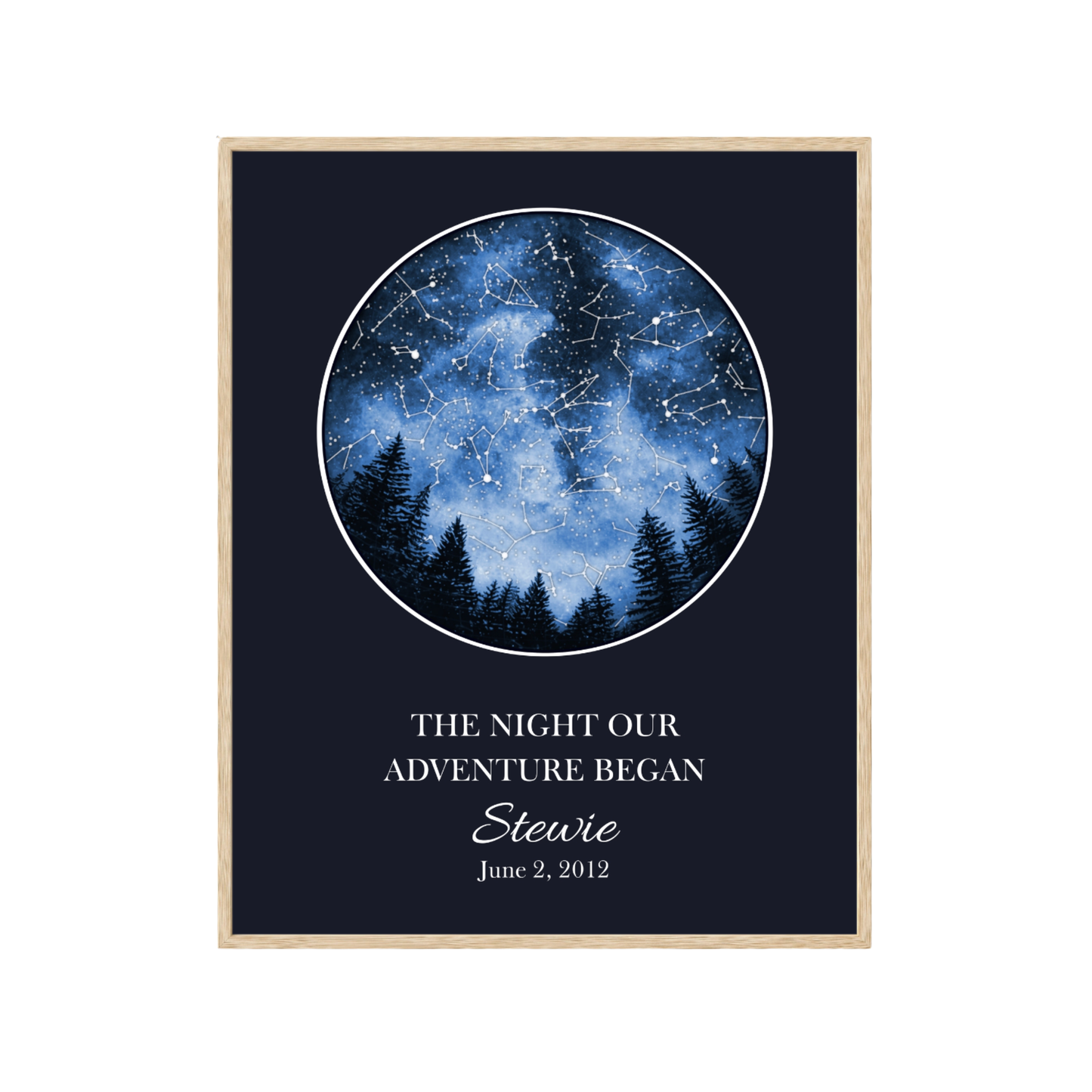 Custom Trees Star Map - The Night Our Adventure Began