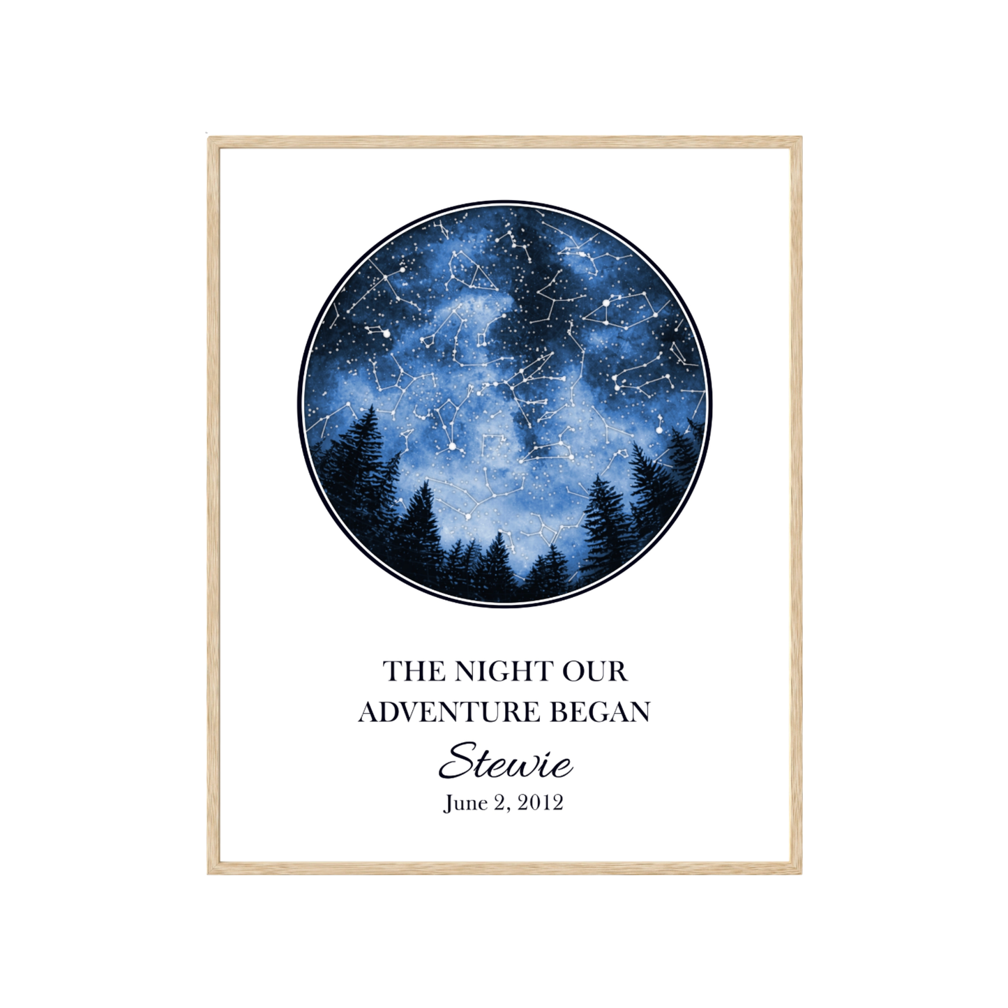 Custom Trees Star Map - The Night Our Adventure Began