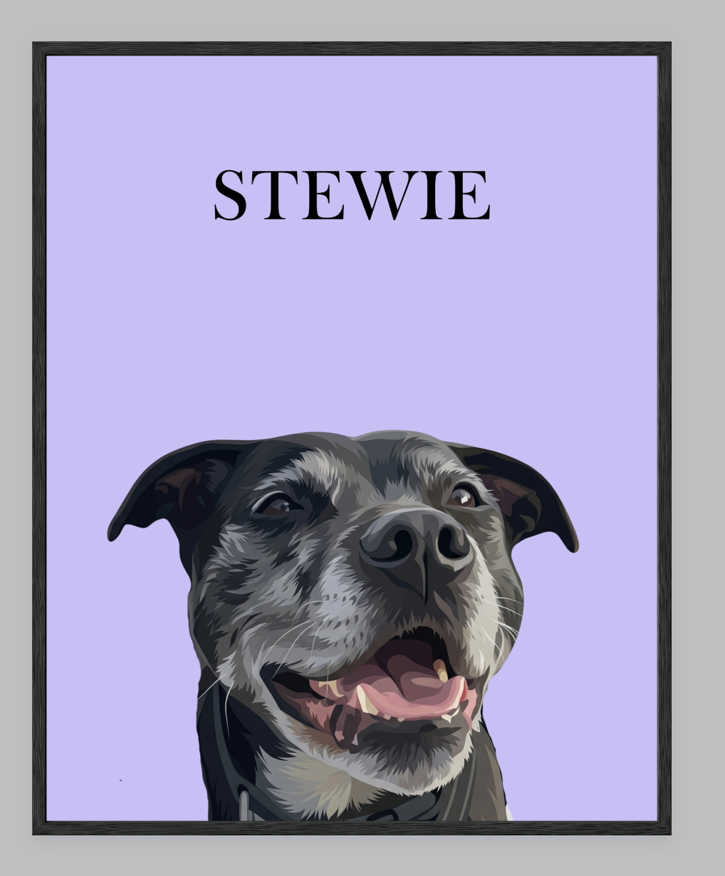 Modern Digital Pet Portrait