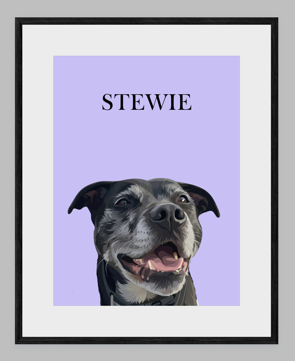 Modern Digital Pet Portrait