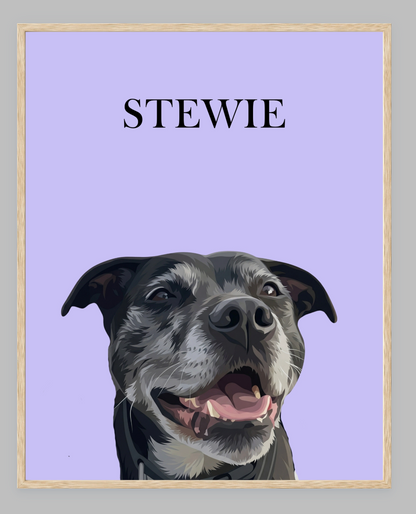 Modern Digital Pet Portrait