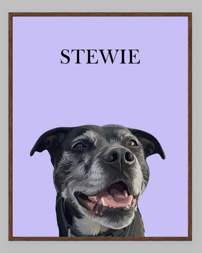 Modern Digital Pet Portrait