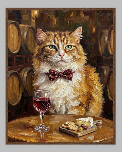 The Connoisseur Custom Pet Portrait | Wine Tasting Oil Painting