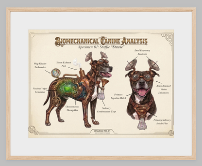 The Biomechanical Canine: Steampunk Anatomical Art