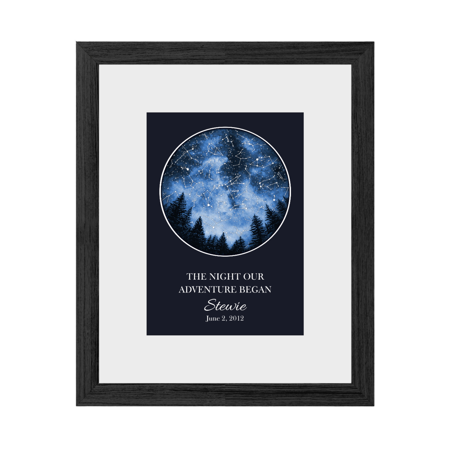 Custom Trees Star Map - The Night Our Adventure Began