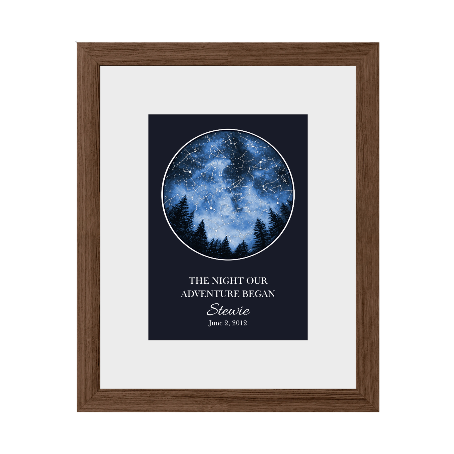Custom Trees Star Map - The Night Our Adventure Began