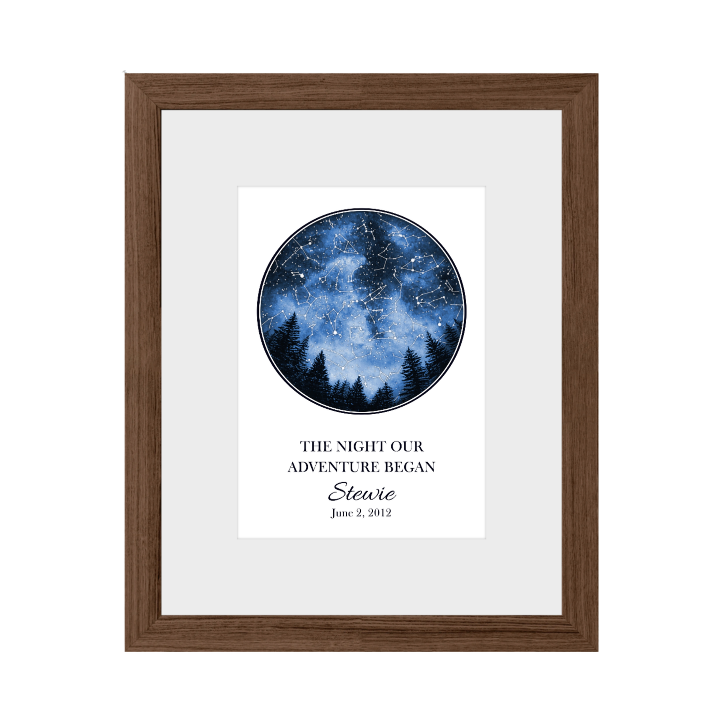 Custom Trees Star Map - The Night Our Adventure Began