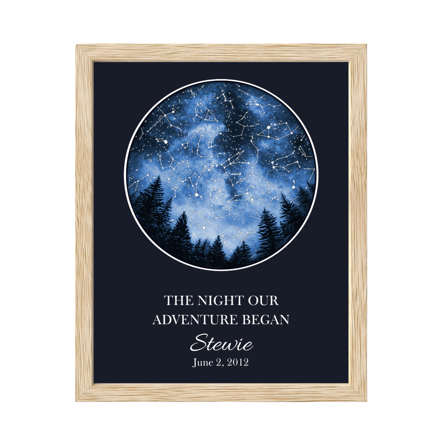 Custom Trees Star Map - The Night Our Adventure Began
