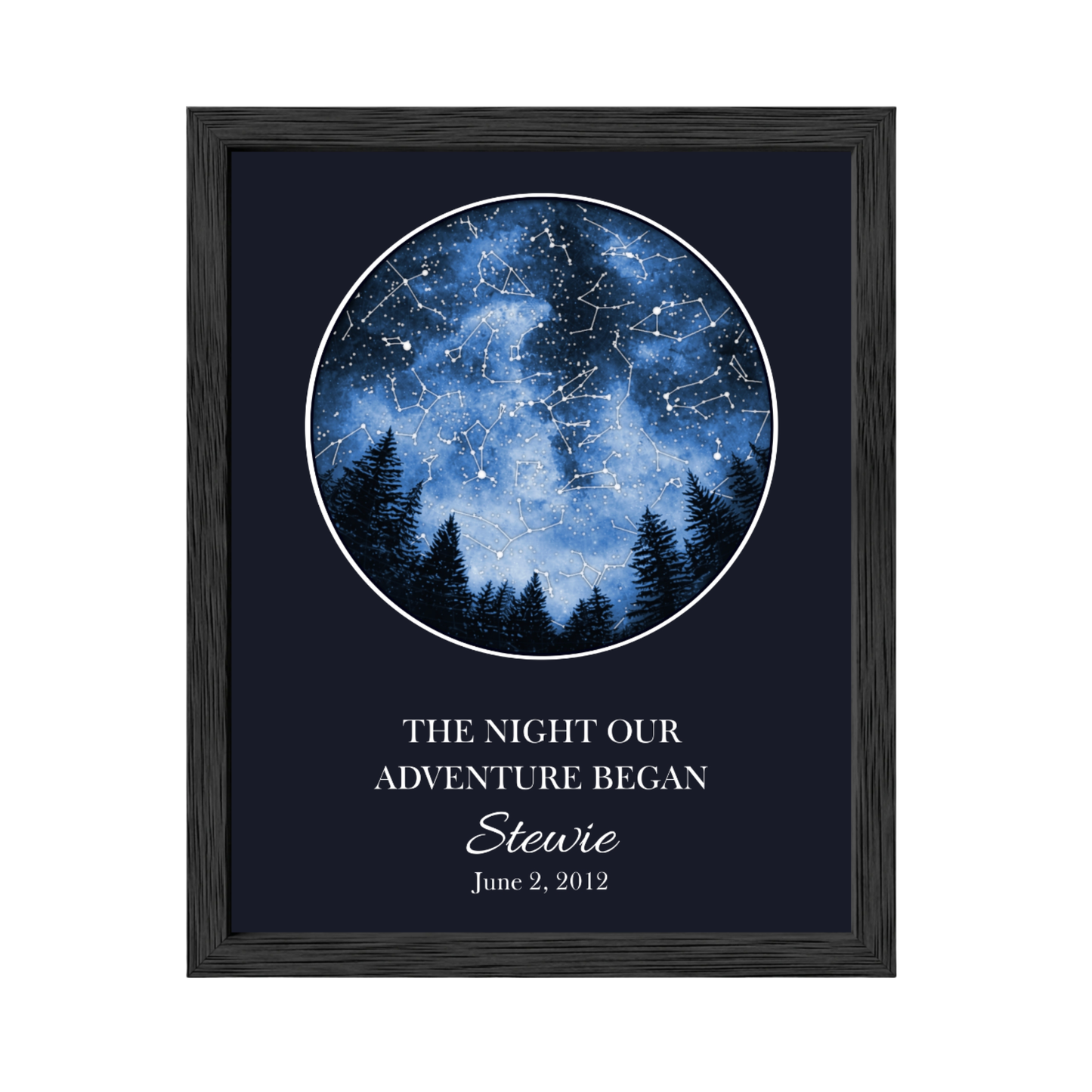 Custom Trees Star Map - The Night Our Adventure Began