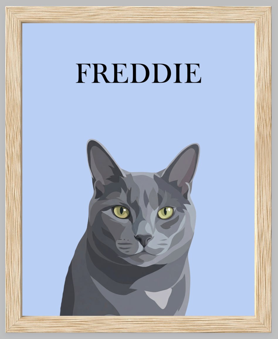 Modern Digital Pet Portrait