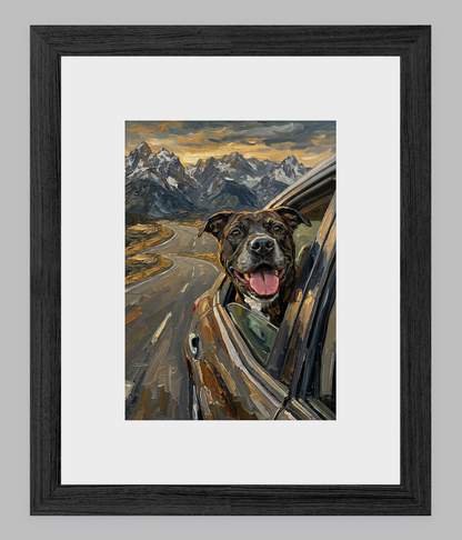 Wind in My Fur: The Ultimate Road Trip Custom Pet Portrait