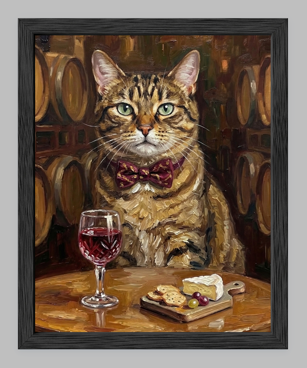 The Connoisseur Custom Pet Portrait | Wine Tasting Oil Painting