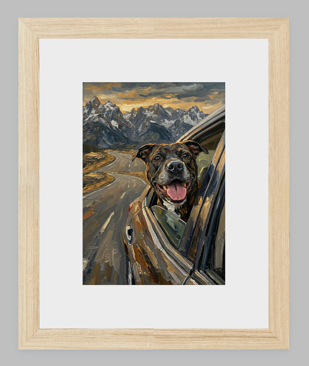 Wind in My Fur: The Ultimate Road Trip Custom Pet Portrait