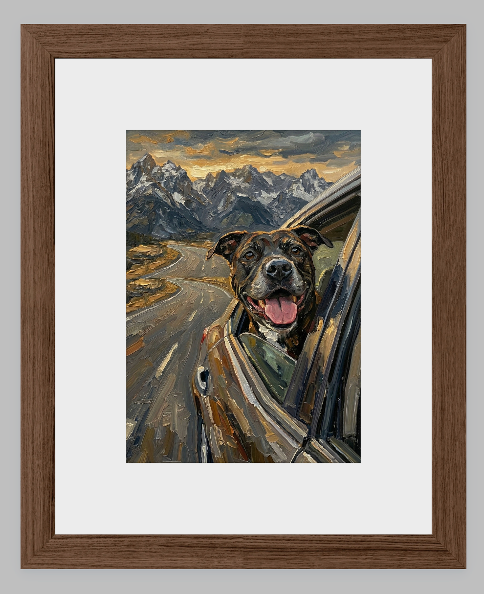 Wind in My Fur: The Ultimate Road Trip Custom Pet Portrait