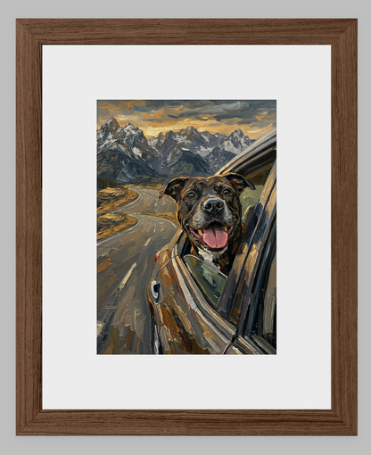 Wind in My Fur: The Ultimate Road Trip Custom Pet Portrait