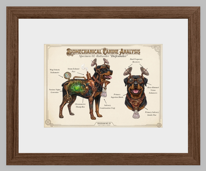 The Biomechanical Canine: Steampunk Anatomical Art