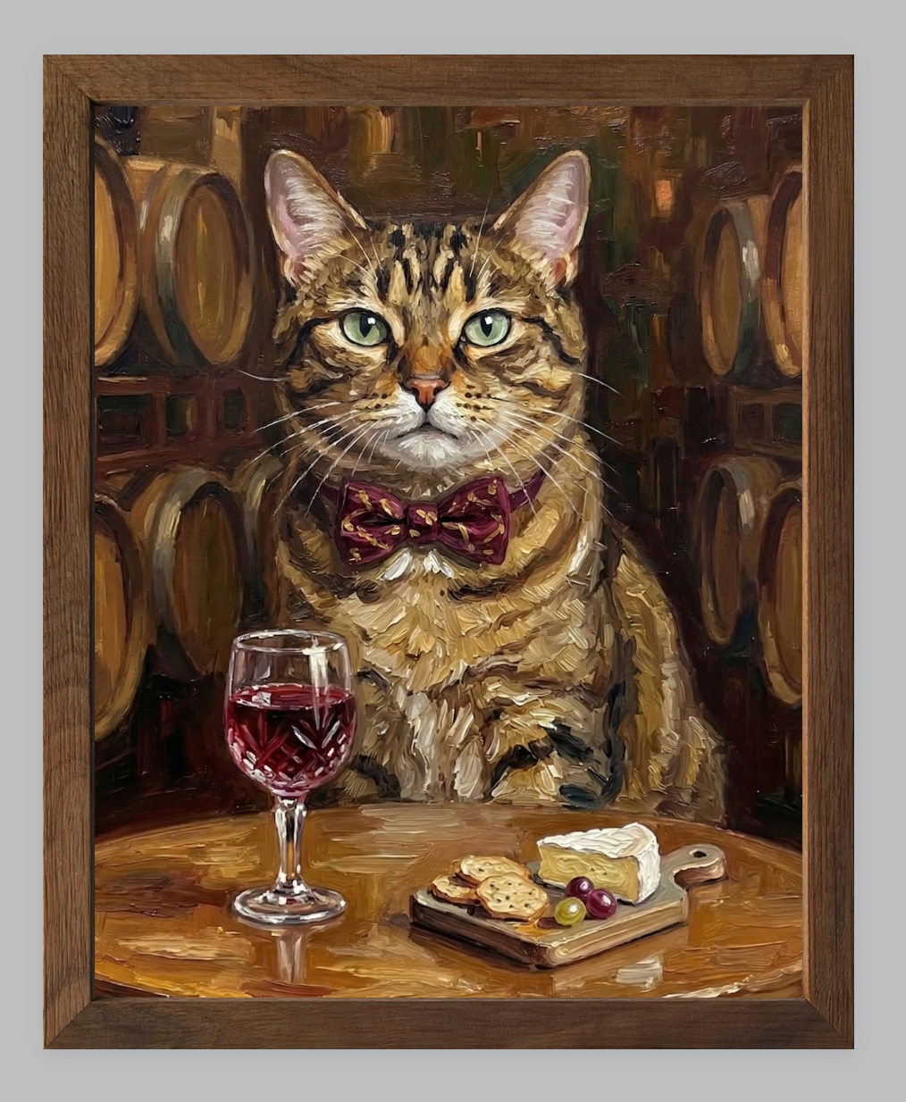 The Connoisseur Custom Pet Portrait | Wine Tasting Oil Painting
