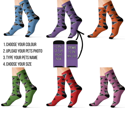 I Can't Get Up Right Now - Custom DOG Face Socks