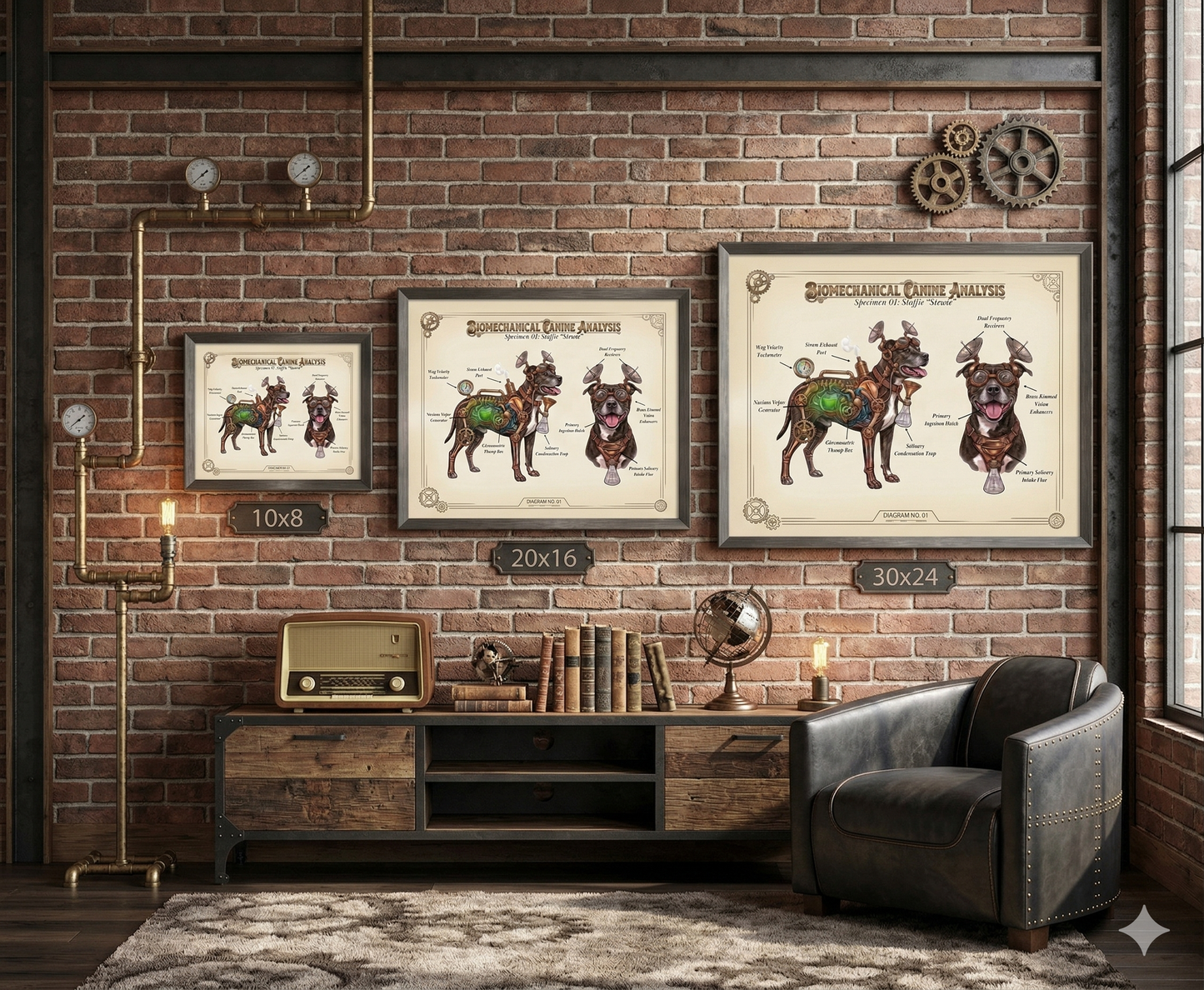The Biomechanical Canine: Steampunk Anatomical Art