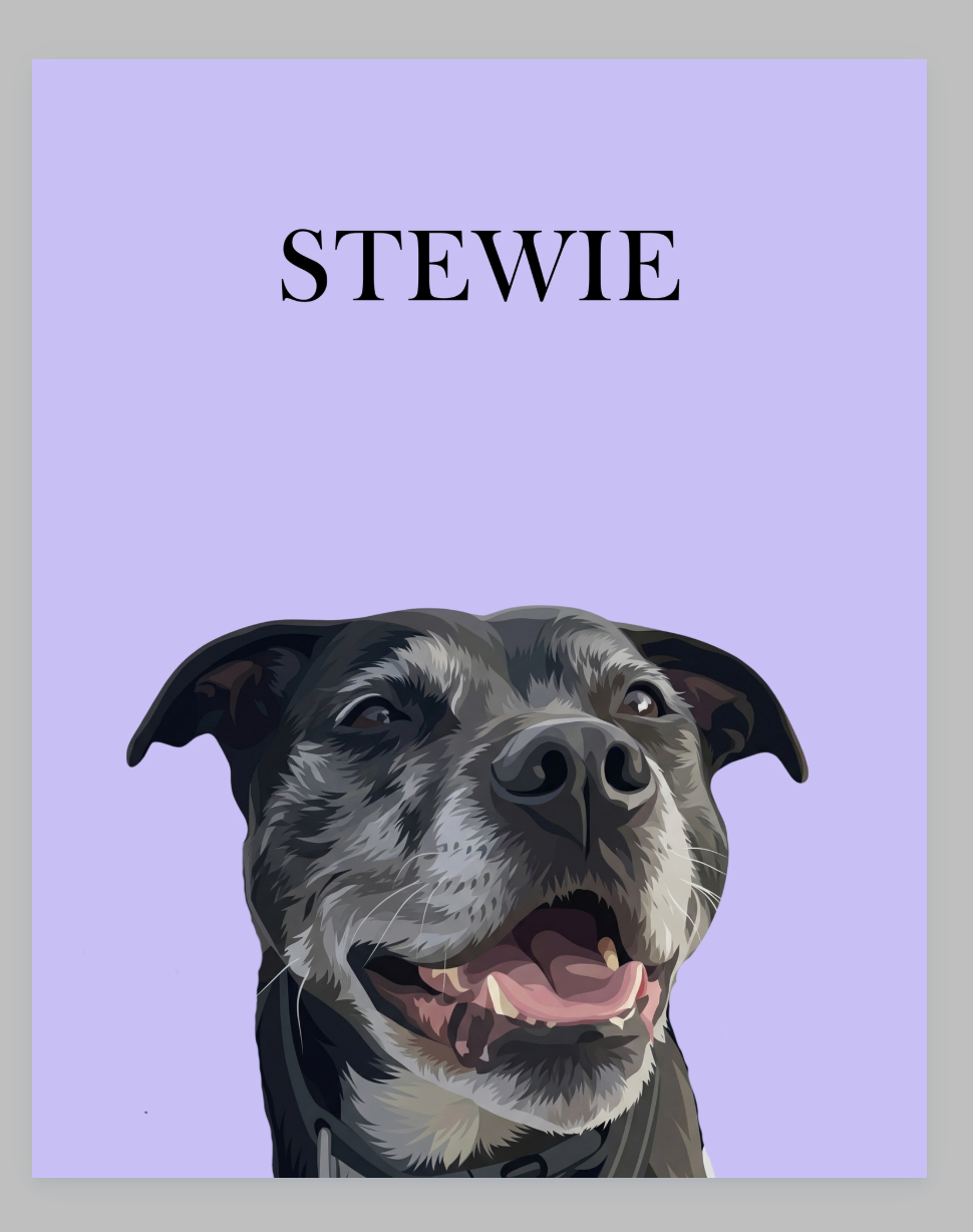 Modern Digital Pet Portrait