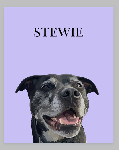 Modern Digital Pet Portrait